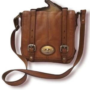 FOSSIL Maddox Purse Vintage Messenger Satchel Genuine Leather Bag